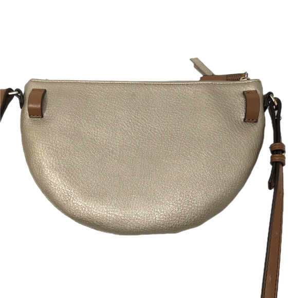 Stella & Dot Sidekick Convertible Crossbody / Belt Bag Gold Faux Leather/Fabric - Picture 6 of 15